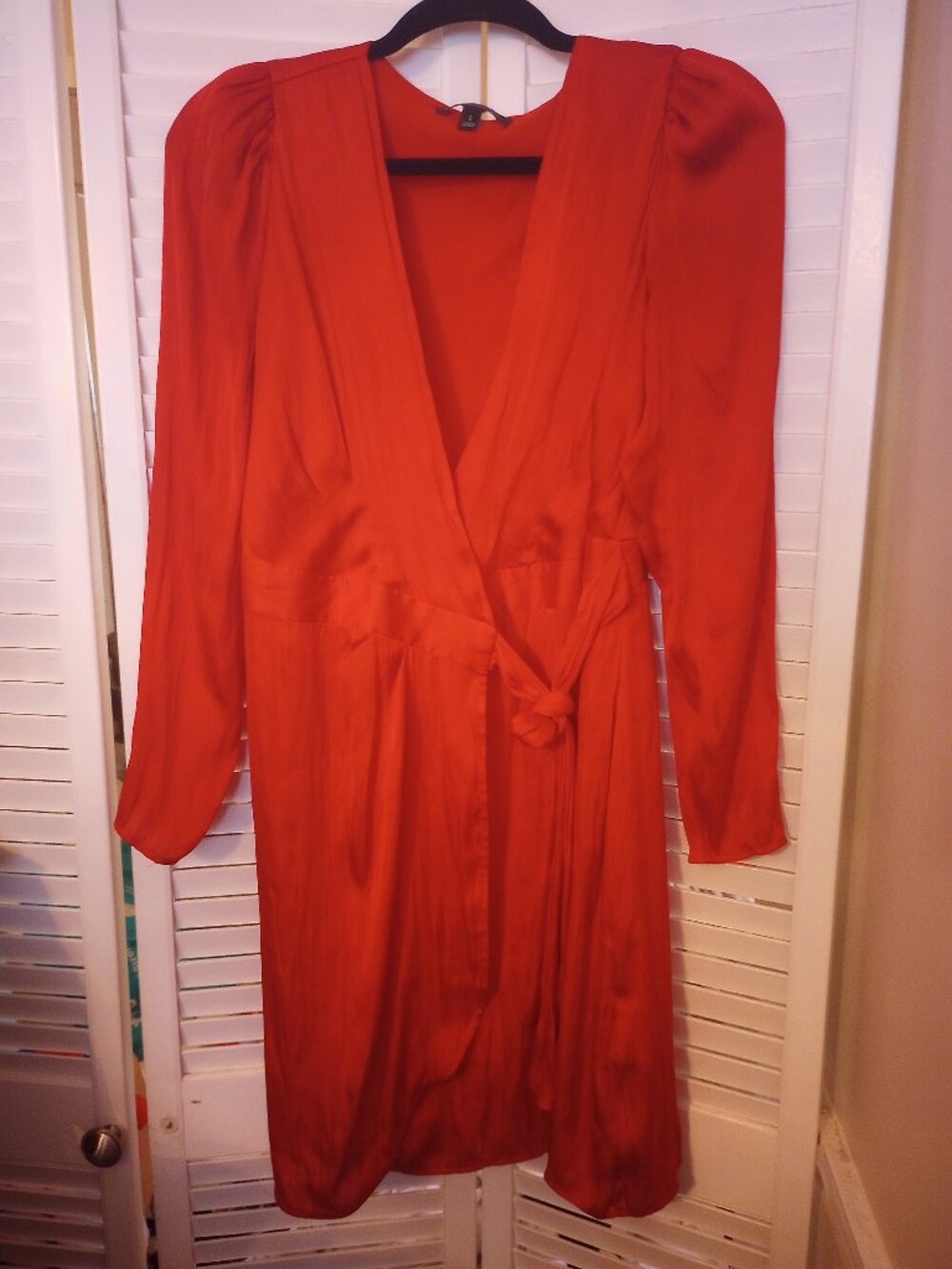 Banana Republic Vibrant Red Long Sleeve Dress